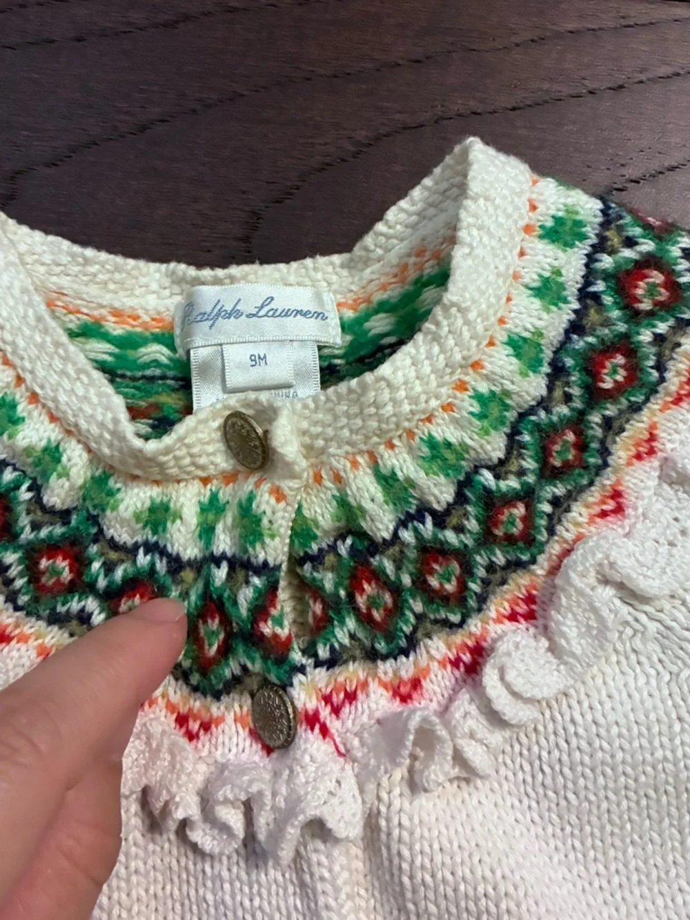 Vintage Ralph Lauren Fair Isle Holiday Baby Cardigan